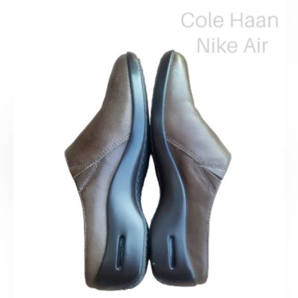 Cole Haan Nike Air Brown Leather Slip On Slide Mule Shoe Loafer Clog Women 8.5 - Picture 8 of 16